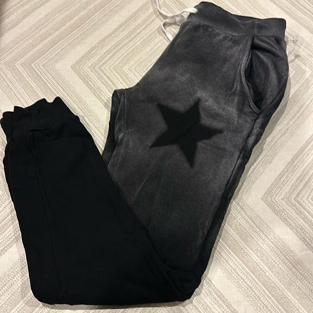 Chrldr Women’s Black & Grey Ombré Star Joggers Size Large